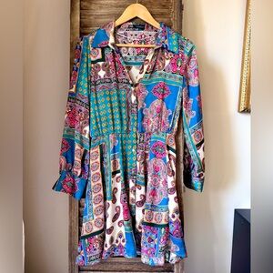 Zara Patchwork Print Dress, multicolor